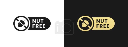 Photo for Nut free label or Nut free symbol vector isolated in flat style. Best Nut free label for product packaging design element. Simple Nut free symbol for packaging design element. - Royalty Free Image