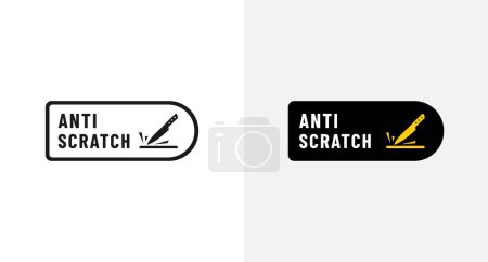 Photo for Anti scratch label vector or anti scratch seals vector isolated in flat style. Best anti scratch label vector for product. Elegant anti scratch mark vector for product packaging. - Royalty Free Image