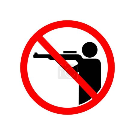 Photo for No Hunting Sign or No Hunting Symbol Vector On White Background. Stop hunting icon vector. Linear style sign for mobile concept and web design. Stop hunting symbol illustration. - Royalty Free Image