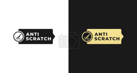 Photo for Simple Anti scratch label vector or anti scratch seals vector isolated in flat style. Best anti scratch label vector for product. Elegant anti scratch sign vector for product packaging. - Royalty Free Image
