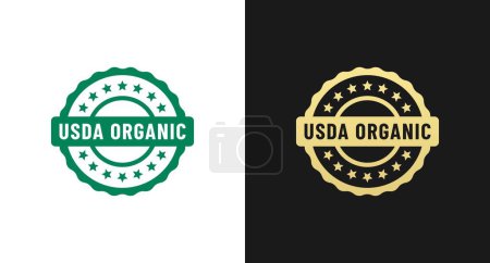 Illustration for USDA Organic label or USDA Organic Logo Vector Isolated in Flat Style. Best USDA Organic label for product packaging design element. Simple USDA Organic logo for packaging design element. - Royalty Free Image