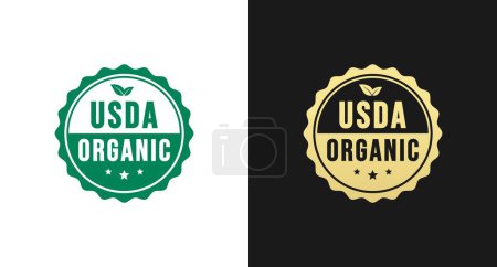 Photo for USDA Organic Logo or USDA Organic Label Vector Isolated in Flat Style. Best USDA Organic logo for product packaging design element. Simple USDA Organic label for packaging design element. - Royalty Free Image