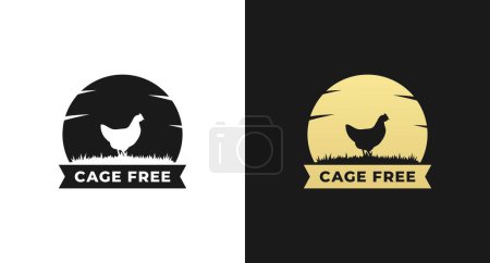 Photo for Cage free label or Cage free logo vector isolated in flat style. Best Cage free label for product packaging design element. Simple Cage free logo for packaging design element. - Royalty Free Image