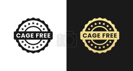 Photo for Cage free label or Cage free stamp vector isolated in flat style. Best Cage free label for product packaging design element. Simple Cage free stamp for packaging design element. - Royalty Free Image