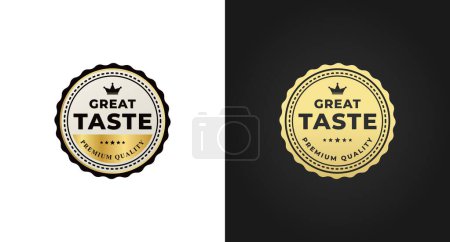 Photo for Elegant Great Taste Label or Great Taste Logo Vector Isolated on White and Black Background. Great taste label design for the highest quality products. Seal the product with the best premium quality - Royalty Free Image