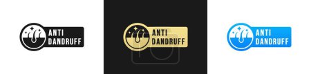 Photo for Best Anti dandruff label or Anti dandruff logo vector isolated in flat style. Anti dandruff label vector for product packaging design element. Anti dandruff logo vector for packaging design element. - Royalty Free Image