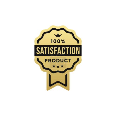 Photo for 100% Satisfaction Label or 100% Satisfaction Guarantee Label Vector Isolated in Flat Style. 100% Satisfaction Guaranteed Label Vector for product packaging. 100% Satisfaction Label Vector Isolated. - Royalty Free Image