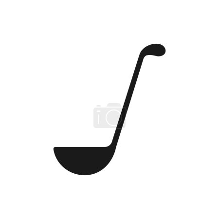Illustration for Soup Ladle Icon Vector or Black Soup Ladle Icon Vector on White Background. The best soup ladle icon vector illustration logo template for many purpose. Isolated on white background. - Royalty Free Image
