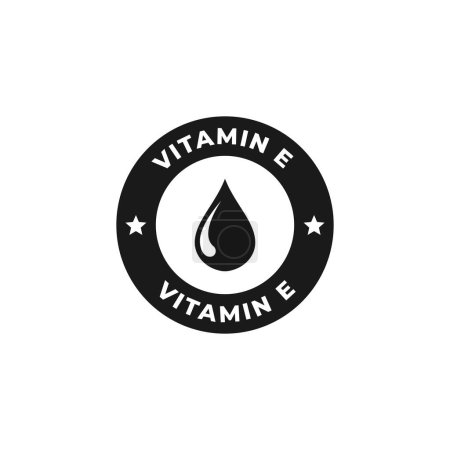 Photo for Simple Vitamin E icon vector or vitamin E stamp vector isolated in flat style. Simple Vitamin E icon vector for product packaging design. Best Vitamin E stamp vector supplement packaging. - Royalty Free Image