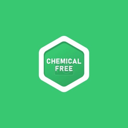 Photo for Chemical Free Icon or Chemical Free Label Vector Isolated in Flat Style. Best Chemical Free icon vector for product packaging design element. Chemical Free label for packaging design element. - Royalty Free Image