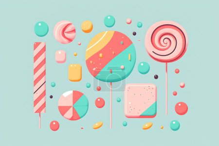 Illustration for Candy, Modern, Clean, Simple and Minimal, Streamlined Tech Illustration - Royalty Free Image
