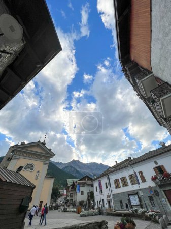 Photo for Bardonecchia alpine village in Val di Susa Turin panorama of the centre. High quality photo - Royalty Free Image