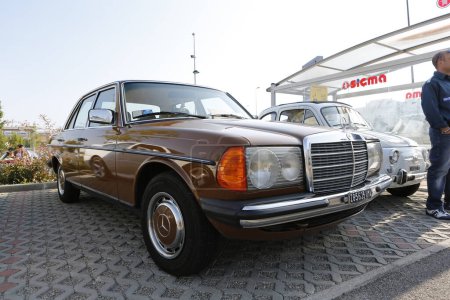 Photo for Bibbiano-Reggio Emilia Italy - 07 15 2015 : Free rally of vintage cars in the town square Mercedes-Benz 280 E. High quality photo - Royalty Free Image