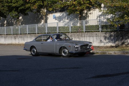 Photo for Bibbiano-Reggio Emilia Italy - 07 15 2015 : Free rally of vintage cars in the town square Lancia Flavia Coupe. High quality photo - Royalty Free Image