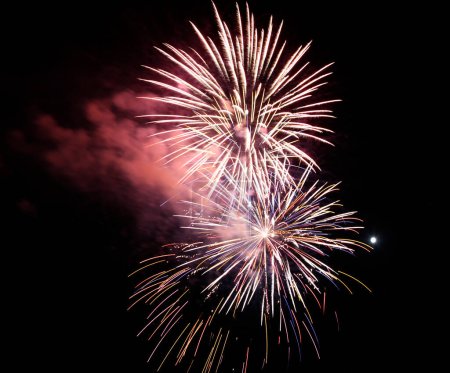 Photo for Fireworks in the black sky. High quality photo - Royalty Free Image