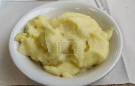 Photo for Mashed potatoes in white plate. High quality photo - Royalty Free Image