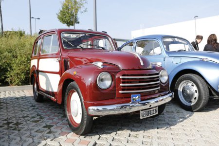 Photo for Bibbiano-Reggio Emilia Italy - 07 15 2015 : Free rally of vintage cars in the town square Fiat Topolino. High quality photo - Royalty Free Image