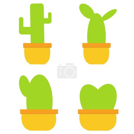 Photo for Plant illustrations, a variety of cacti - Royalty Free Image
