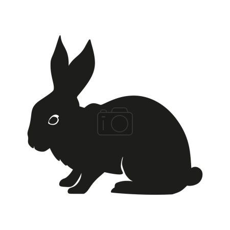 Illustration for Rabbit bunny silhouette Easter vector animal ear black shape spring graphic - Royalty Free Image