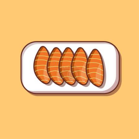 Illustration for Slice of salmon vector and illustration - Royalty Free Image