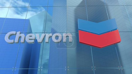 Photo for Chevron This 3D animation presents the glass facade of a corporate building. Perfect for editorial use. - Royalty Free Image