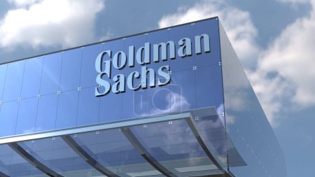 Foto de Goldman Sachs Explore este moderno edificio corporativo con imágenes editoriales de 4K que muestran su impresionante exterior de vidrio y espacios interiores dinámicos. - Imagen libre de derechos