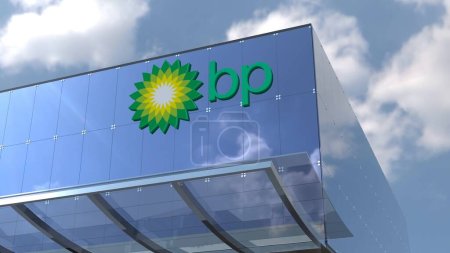 Photo for BP plc Step inside this impressive corporate headquarters building with 4K only editorial footage. With its sleek glass exterior and modern design, this building is sure to impress. - Royalty Free Image