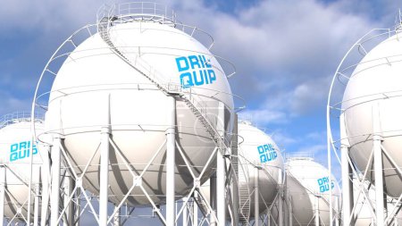 Photo for Dril Quip Editorial image of gas and liquefied petroleum gas (LPG) spherical structures in the context of industrial energy and utilization - Royalty Free Image