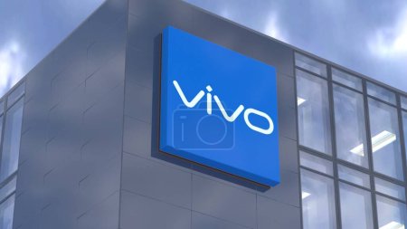 Foto de Vivo Communication Technology Editorial Render of Corporate Logo on Headquarters - Imagen libre de derechos