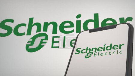 Téléchargez les photos : Conférence de presse Schneider Electric Symbole éditorial - en image libre de droit