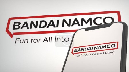 Foto de Logo editorial de Bandai Namco para noticias digitales - Imagen libre de derechos