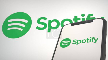 Foto de Logo editorial de Spotify para evento de prensa - Imagen libre de derechos
