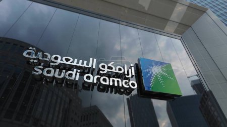 Photo for Saudi Aramco Illuminating Success: Unveiling Glass in Business Offices - Royalty Free Image