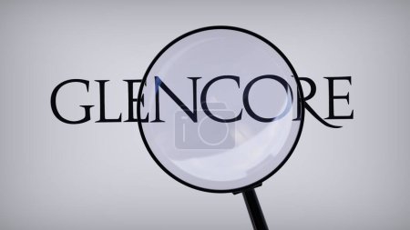 Foto de Glencore logo zoom lupa 3d ilustración bolsa editorial - Imagen libre de derechos