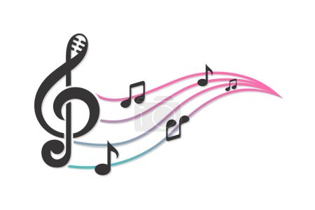 Téléchargez les illustrations : Logo musical .tone avec microphone logo inspiration. illustration vectorielle. - en licence libre de droit