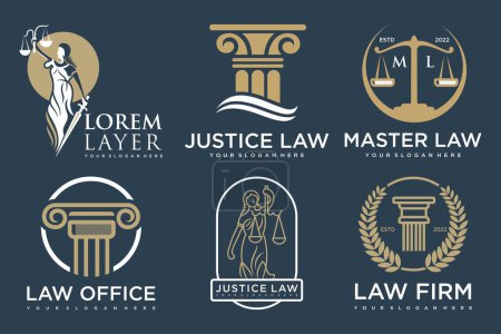 Illustration for Law logo collection with creative element concept - Royalty Free Image