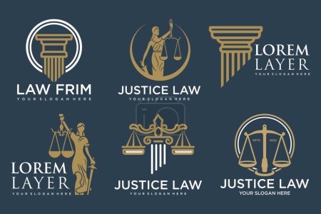 Set lawyer Logo Template vector symbol nature