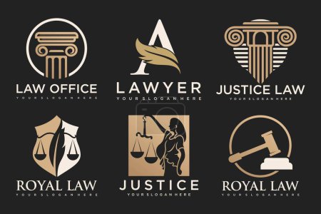 Téléchargez les photos : Logo droit collection avec élément créatif concept - en image libre de droit