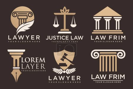 Law Logo Kollektion mit kreativem Elementkonzept