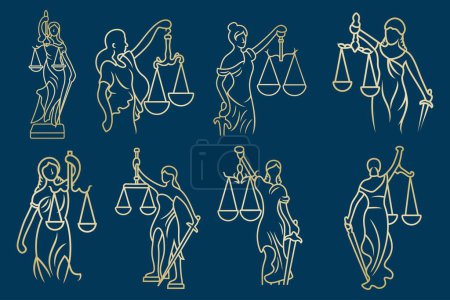 Illustration for Woman or lady law logo concept. - Royalty Free Image