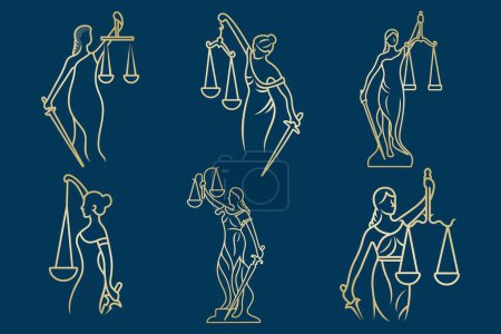 Illustration for Woman or lady law logo concept. - Royalty Free Image