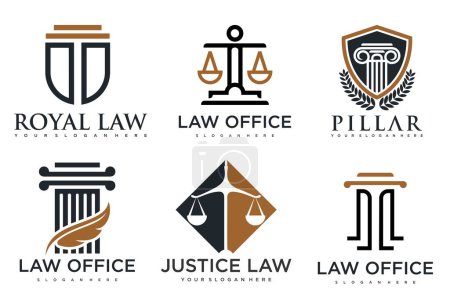 Téléchargez les photos : Set avocat Logo Modèle vectoriel symbole nature - en image libre de droit