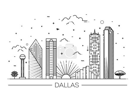 Ilustración de Dallas City - Ilustración vectorial - Imagen libre de derechos
