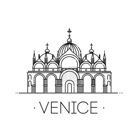 Illustration for Venice, Line Art Vector illustration - Royalty Free Image