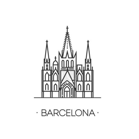 Illustration for Spain. Landmark icon in linear style. Vector symbol - Royalty Free Image