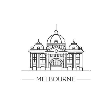 Ilustración de Línea de arquitectura de Melbourne skyline ilustración - Imagen libre de derechos