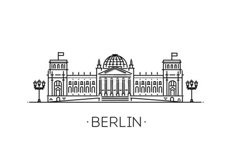Téléchargez les illustrations : Illustration vectorielle. Parlement à Berlin - en licence libre de droit