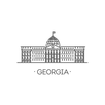 Illustration for Presidential Administration of Georgia and Avlabari Presidential Residence - Royalty Free Image