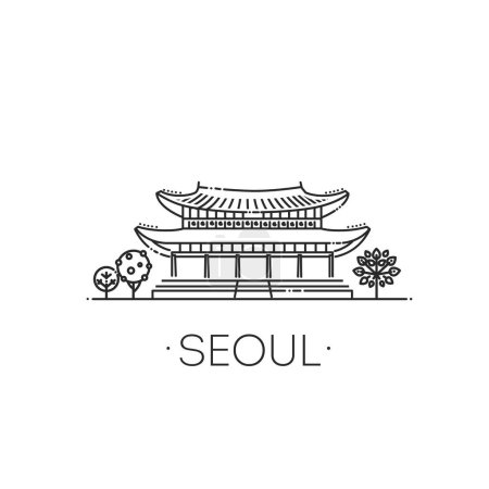 Illustration for Gyeongbokgung palace seoul icon - Royalty Free Image