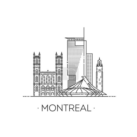 Illustration for Vector illustration of Montreal city. Montreal skyline. - Royalty Free Image